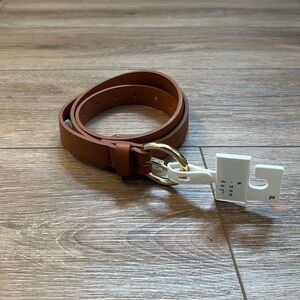 Brown Leather Belt with Silver Buckle